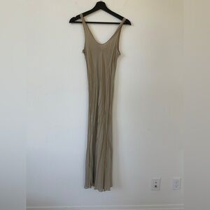 Vintage Banana Republic Taupe Rayon Slip Dress Size Small Slightly Sheer
